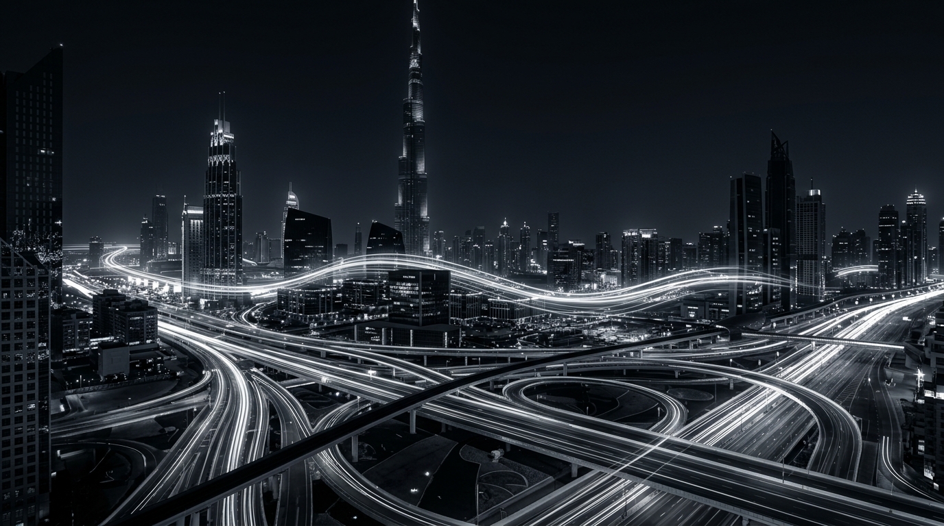 High speed Fiber-Wireless network city backdrop